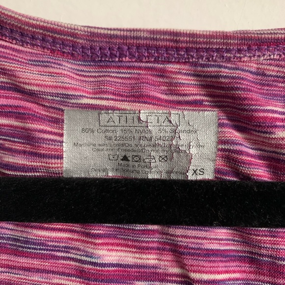 Athleta Pink/Purple Striped Racerback Tank Top w/ Built in Low Impact Bra - Picture 5 of 5